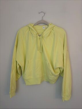 GAP Neon Yellow Full Zip Hoodie Size Medium NWOT